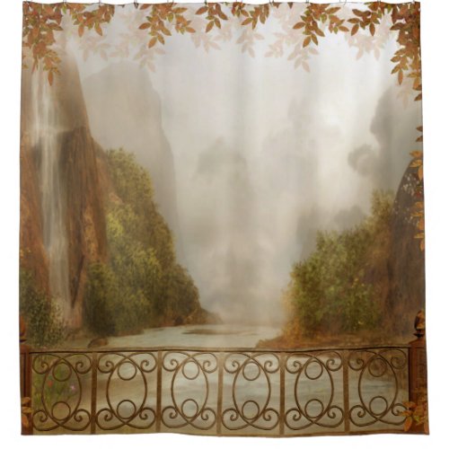 Autumn Balcony View Shower Curtain