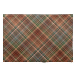 Autumn Baldcypress Orange, Red, and Green Plaid Cloth Placemat