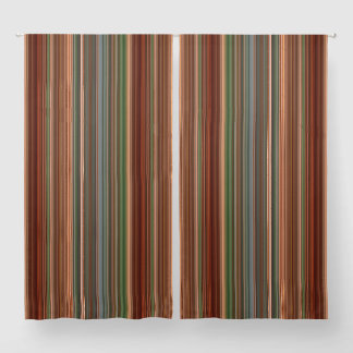 Autumn Baldcypress Rust, Peach, and Green Stripe Blackout Curtains