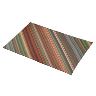 Autumn Baldcypress Rust, Peach, and Green Stripe Cloth Placemat
