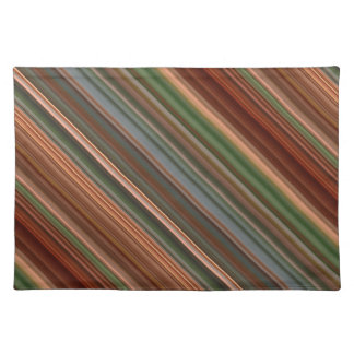 Autumn Baldcypress Rust, Peach, and Green Stripe Cloth Placemat