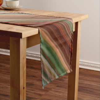 Autumn Baldcypress Rust, Peach, and Green Stripe Short Table Runner