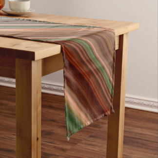 Autumn Baldcypress Rust, Peach, and Green Stripe Short Table Runner