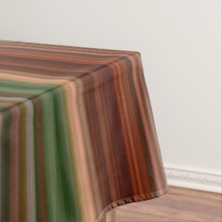 Autumn Baldcypress Rust, Peach, and Green Stripe Tablecloth