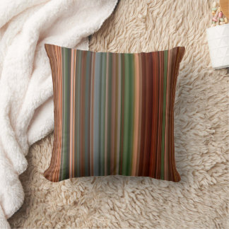 Autumn Baldcypress Rust, Peach, and Green Stripe Throw Pillow