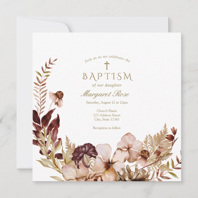 Autumn Baptism Invitation (Front)