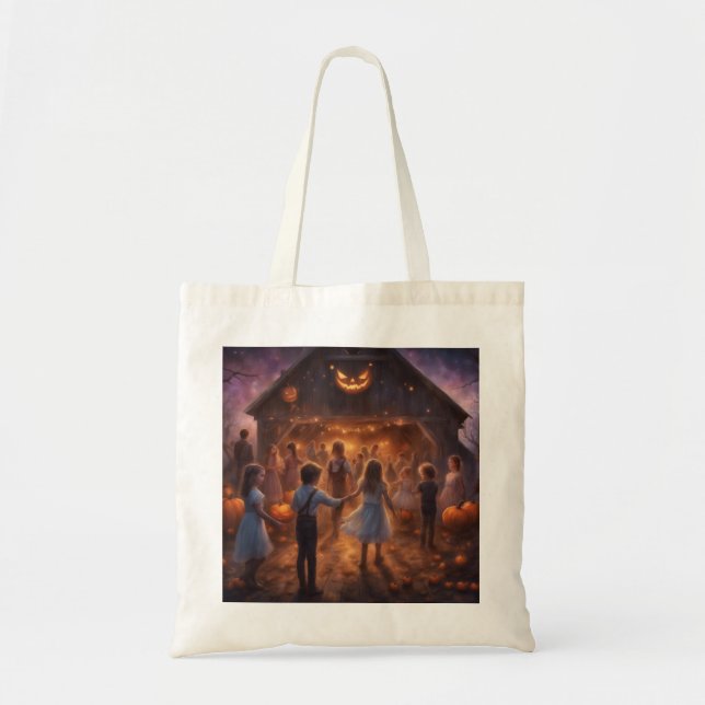 Autumn Barn Dance Halloween trick or treat  Tote Bag (Front)