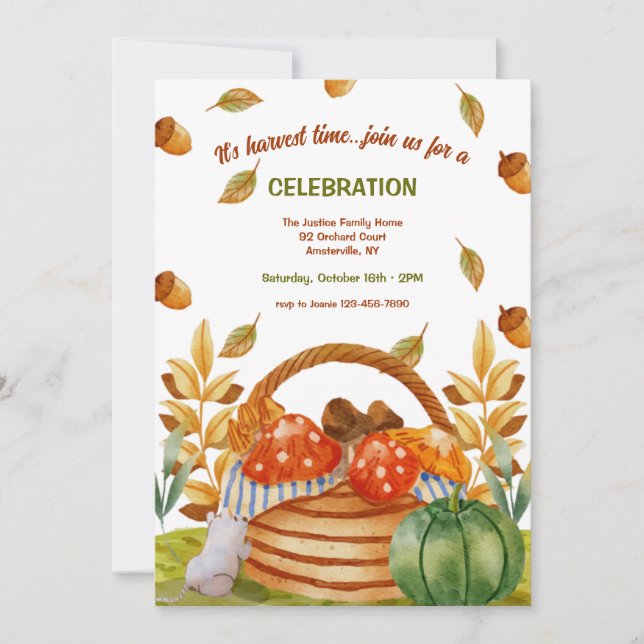Autumn Basket invitation (Front)