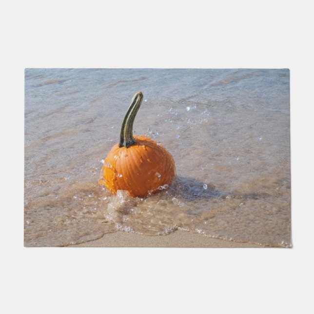 Autumn Beach Pumpkin Doormat (Front)