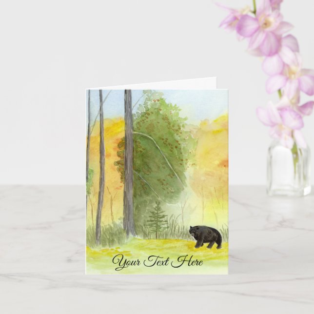 Autumn Bear Card (Orchid)