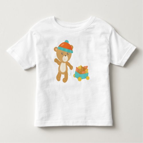 Autumn Bear Cute Bear Bear With Hat Leaves Toddler T_shirt