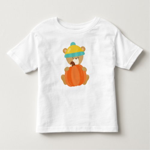 Autumn Bear Cute Bear Bear With Hat Pumpkin Toddler T_shirt