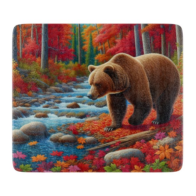 Autumn Bear Cutting Board (Front)