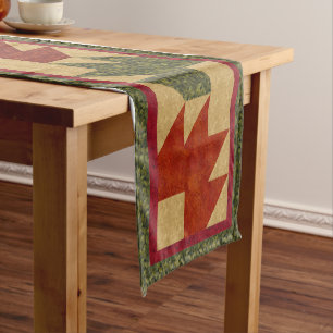 Autumn Bear Paw Quilt Design Short Table Runner