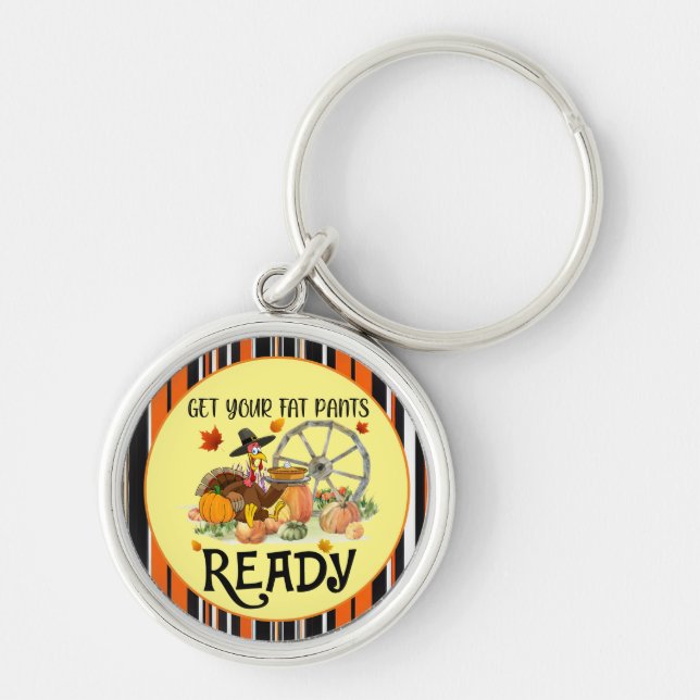 Autumn Beautiful Modern Thanksgiving Collection Keychain (Front)