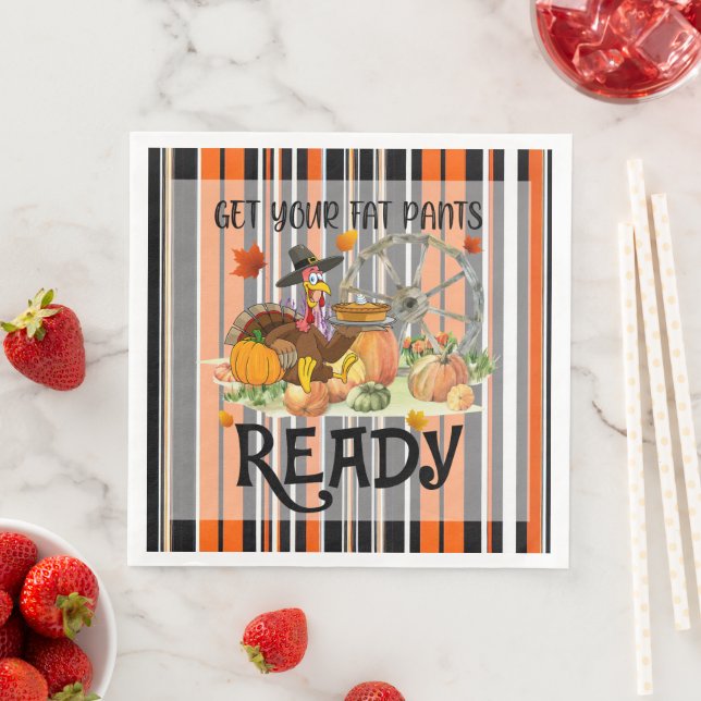 Autumn Beautiful Modern Thanksgiving Collection Paper Dinner Napkins (Insitu)