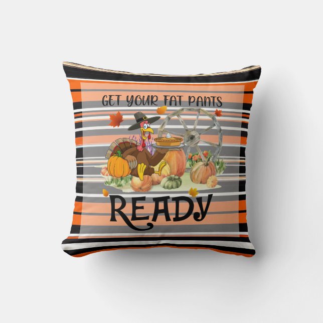 Autumn Beautiful Modern Thanksgiving Collection Throw Pillow (Front)