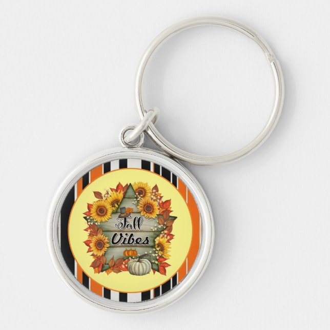 Autumn Beautiful Trendy Thanksgiving Collection Keychain (Front)