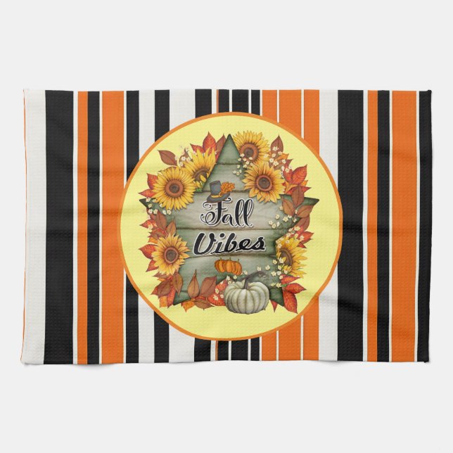 Autumn Beautiful Trendy Thanksgiving Collection Kitchen Towel (Horizontal)