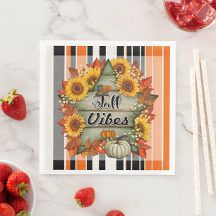 Autumn Beautiful Trendy Thanksgiving Collection Paper Dinner Napkins