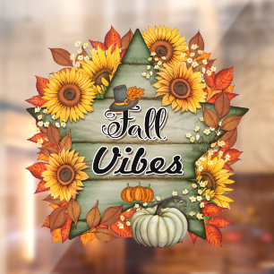 Autumn Beautiful Trendy Thanksgiving Collection Window Cling