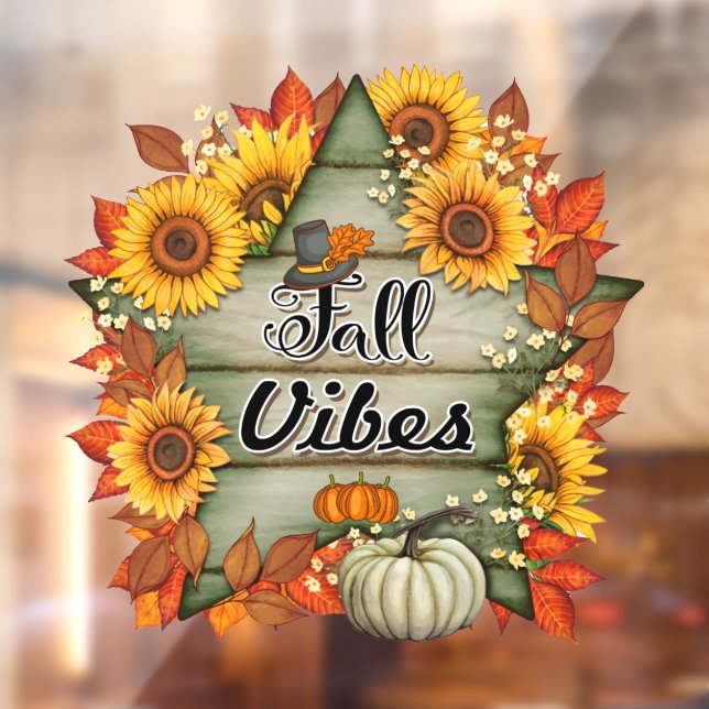 Autumn Beautiful Trendy Thanksgiving Collection Window Cling (Sheet 2)