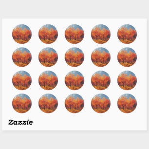 Autumn beauty classic round sticker