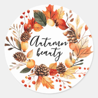 Autumn Beauty coffee mug Classic Round Sticker