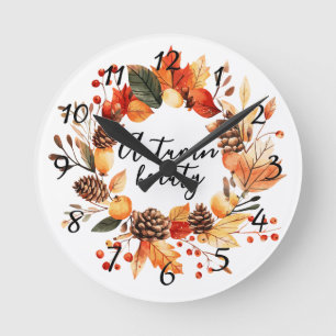 Autumn Beauty Round Clock