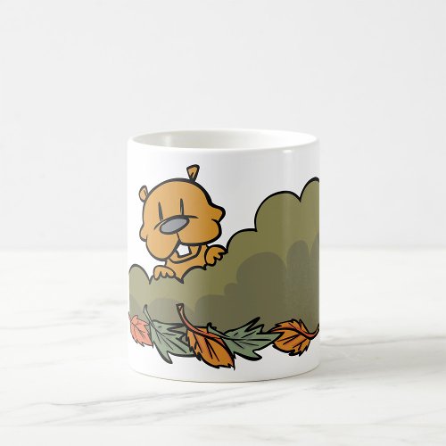 Autumn Beaver Hiding Coffee Mug