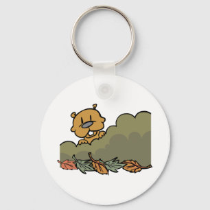 Autumn Beaver Hiding Keychain