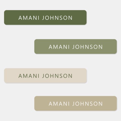 Autumn Beech Forest Tone Color Name Labels