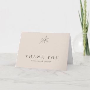 Autumn Beige Simple Wedding Thank You Card