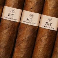 Autumn Beige Wedding Cigar Band Label
