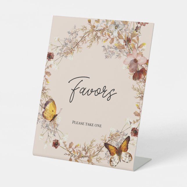 Autumn Beige Wildflower Gifts Table Sign (Front)