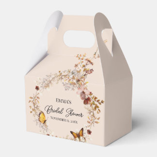 Autumn Beige Wildflower Watercolor Favor Box