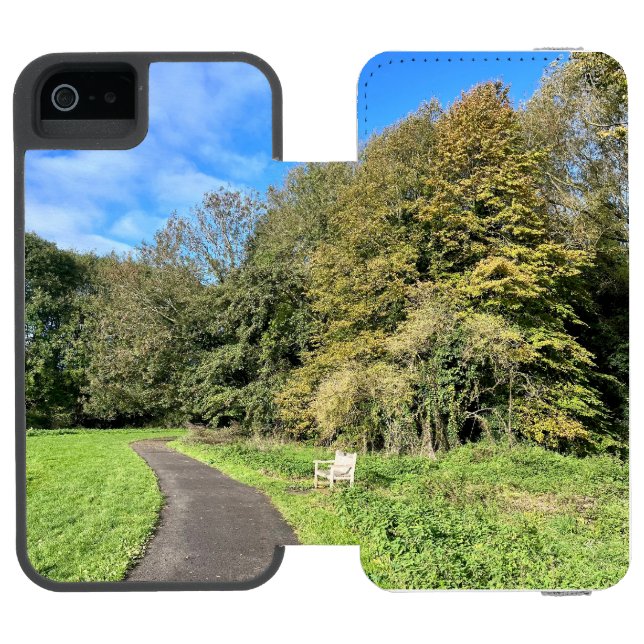 Autumn bench.. incipio iPhone wallet case (Folio Open)