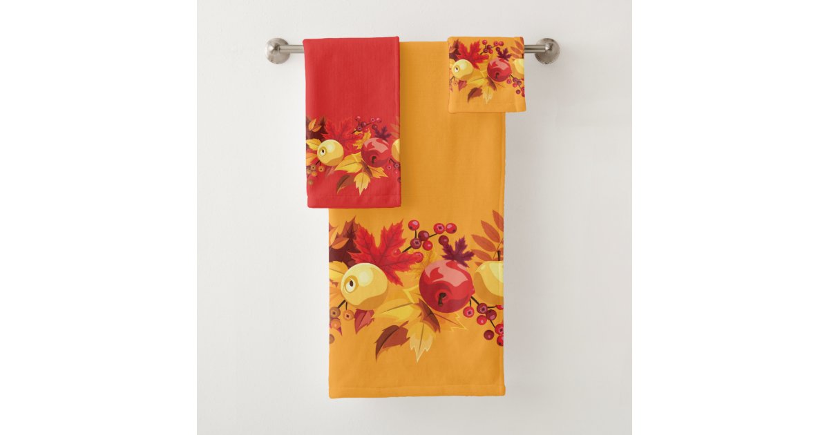 Autumn Berries Bathroom Towel Set Zazzle