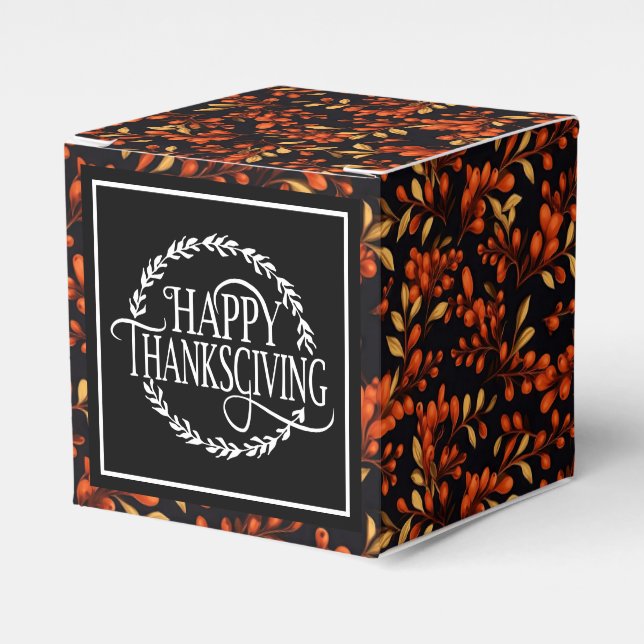 Autumn Berries Favor Gift Box (Front Side)