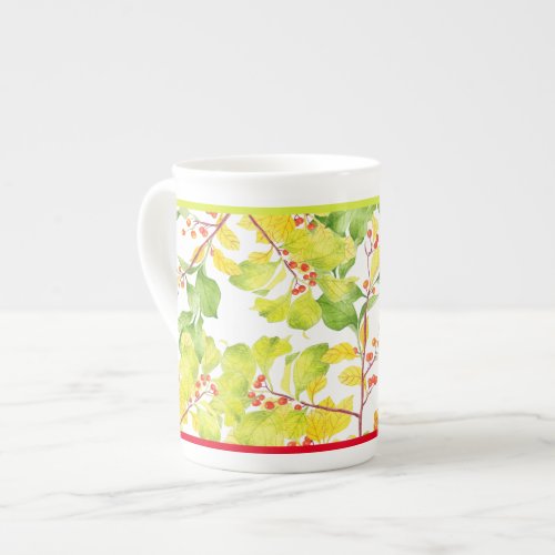 Autumn Berries on a Bone China Mug