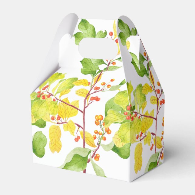 Autumn Berries on a Gable Favor Box (Front Side)