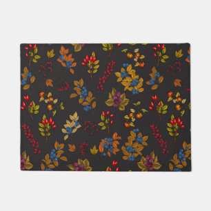 Autumn berries on chocolate brown 2 doormat