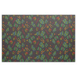 Autumn berries on chocolate brown fabric