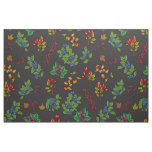 Autumn berries on chocolate brown fabric