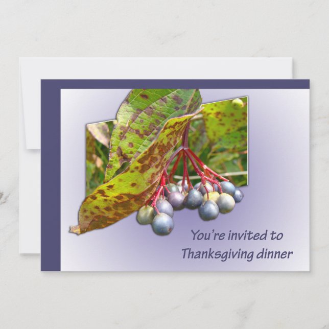 Autumn Berries Thanksgiving Invitation (Front)
