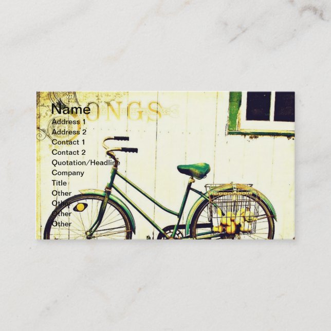 Autumn Bicycle Songs Business Card (Front)