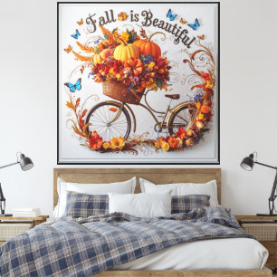 Autumn Bicycle Thanksgiving Blooms Wall Art