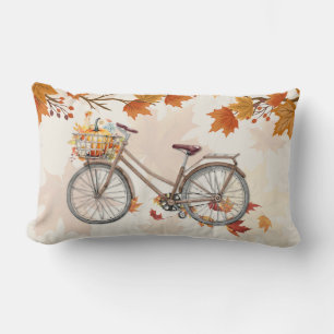 Autumn Bike Ride Throw Pillow