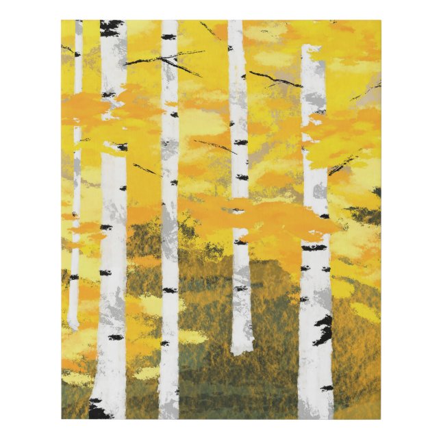 Autumn Birch Forest Faux Canvas Print (Front)