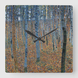 Autumn Birch Forest Fine Art Wall Clock